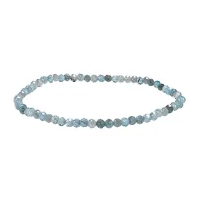 Armband, Zirkon (blau, gebr.), 03mm Kugeln, facettiert | Marco Schreier