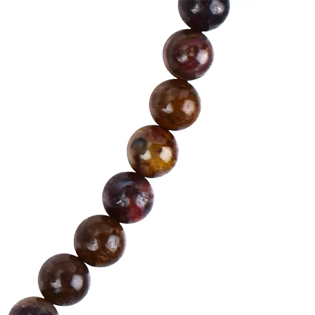 Kette Pietersit, Kugeln (6mm), rhodiniert | GH Edelsteine, Heilsteine & Schmuck