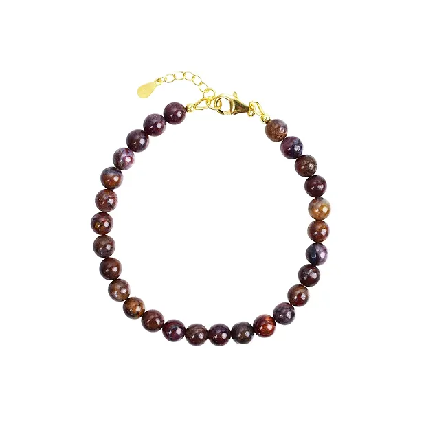 Collana di pietersite, perline (6 mm), rodiato, catena di estensione | Marco Schreier