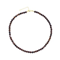 0656814060 Collar de Pietersita, cuentas (6mm), rodinado, cadena extensible | Marco Schreier