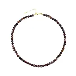 0656814060 Pietersite necklace, beads (6mm), rhodiniert, extension chain | Marco Schreier
