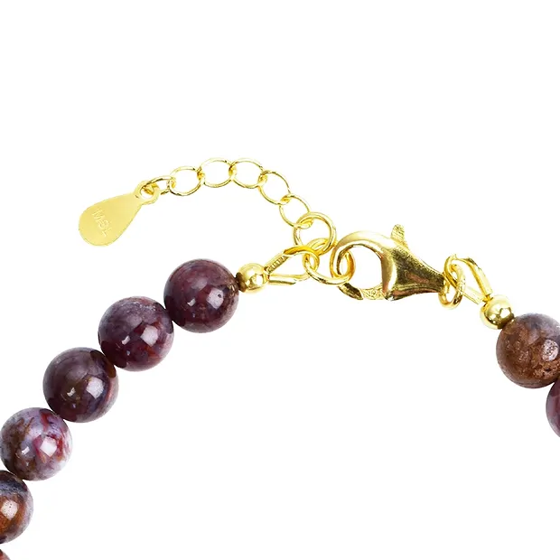 Bracciale in Pietersite oro, perline da 06 mm, catena di estensione, placcato oro | Marco Schreier