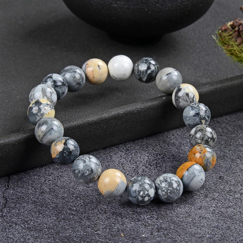 Bracelet, maligano jasper, 10mm beads, 19cm | wholesaler gems & healing stones
