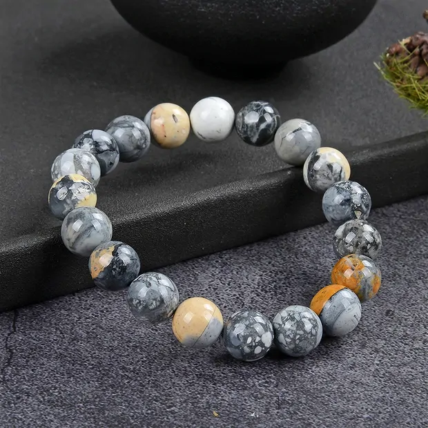 Pulsera, jaspe maligano, cuentas de 10 mm, 19 cm | Marco Schreier