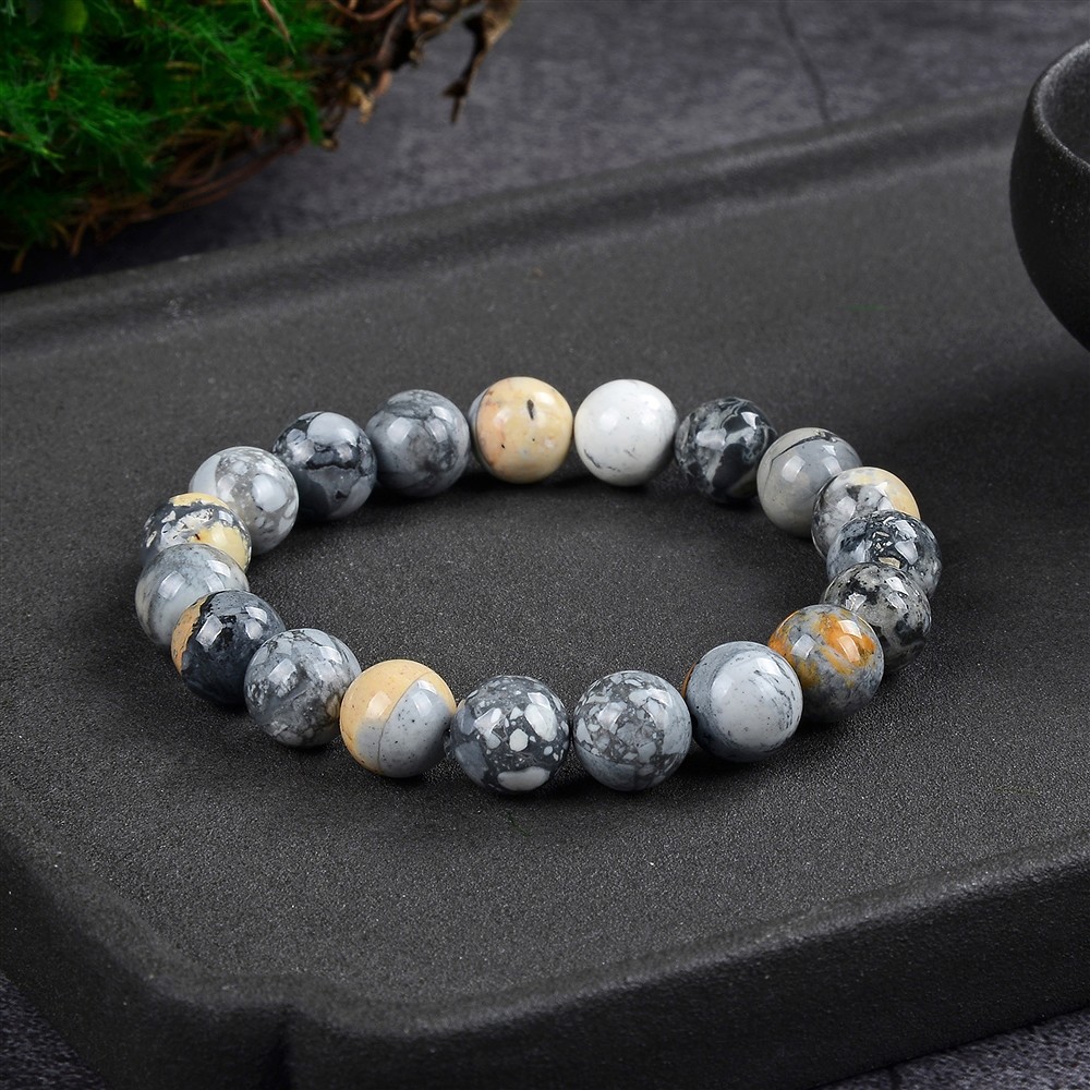 Bracelet, maligano jasper, 10mm beads, 19cm | wholesaler gems & healing stones