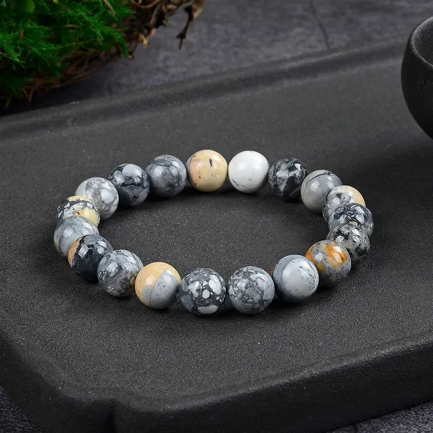 Pulsera, jaspe maligano, cuentas de 10 mm, 19 cm | Marco Schreier