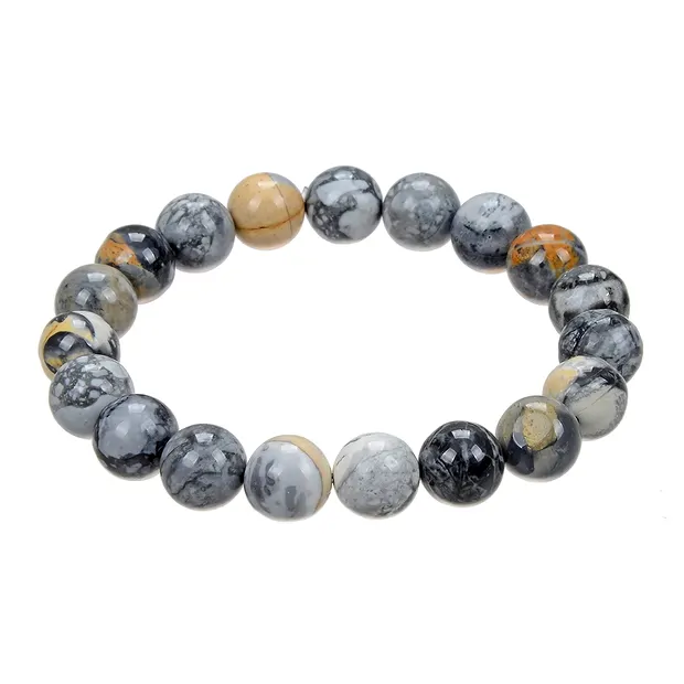 Pulsera, jaspe maligano, cuentas de 10 mm, 19 cm | Marco Schreier