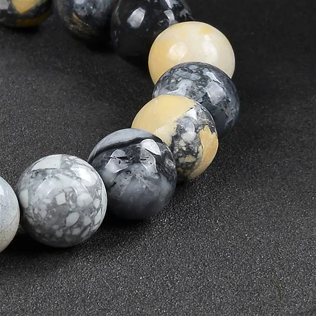 Pulsera, jaspe maligano, cuentas de 10 mm, 21 cm | Marco Schreier