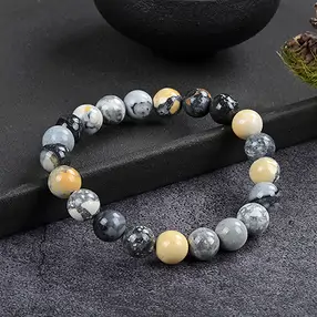 Bracciale, diaspro maligano, perline da 10 mm, 21 cm | Marco Schreier