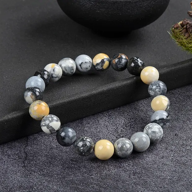 Pulsera, jaspe maligano, cuentas de 10 mm, 21 cm | Marco Schreier