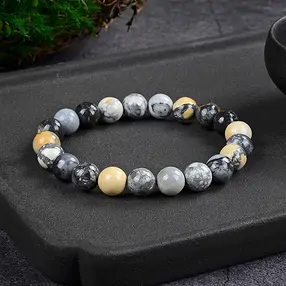 Bracciale, diaspro maligano, perline da 10 mm, 21 cm | Marco Schreier