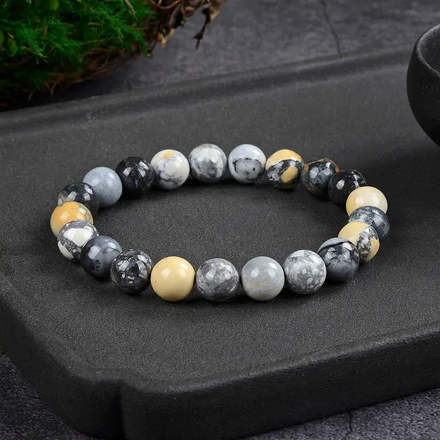 Pulsera, jaspe maligano, cuentas de 10 mm, 21 cm | Marco Schreier