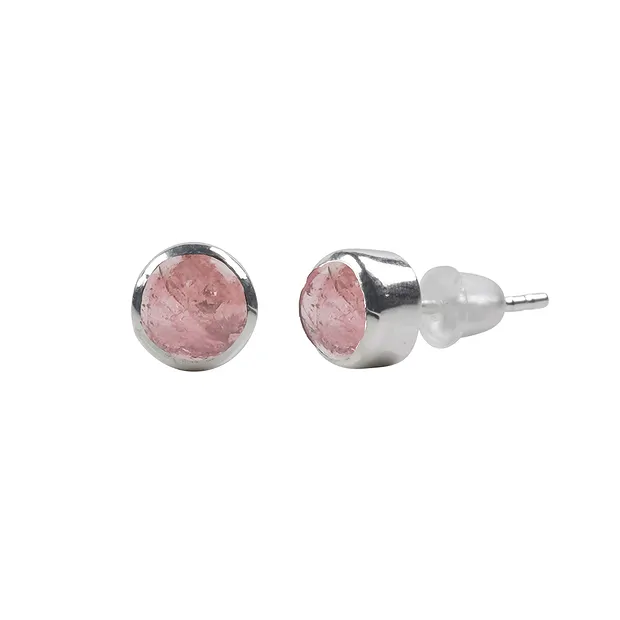 Clous d'oreilles tourmaline (rose) ronde (4mm), 0,6cm | Marco Schreier