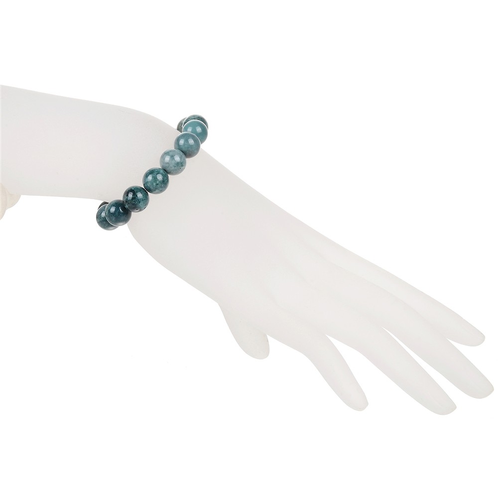 Bracciale, diaspro ocelot, perline da 10 mm, 21 cm | Marco Schreier