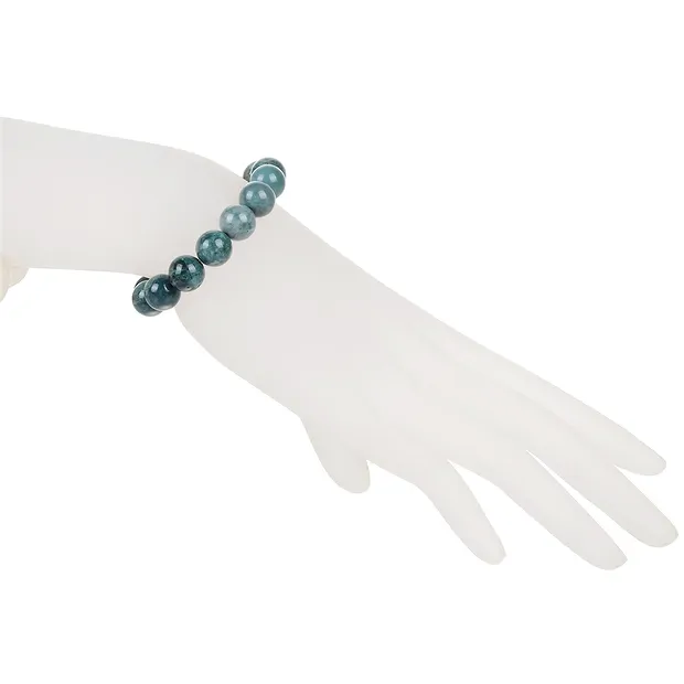 Bracelet, jaspe ocelot, perles rondes de 10mm, 21cm | Marco Schreier