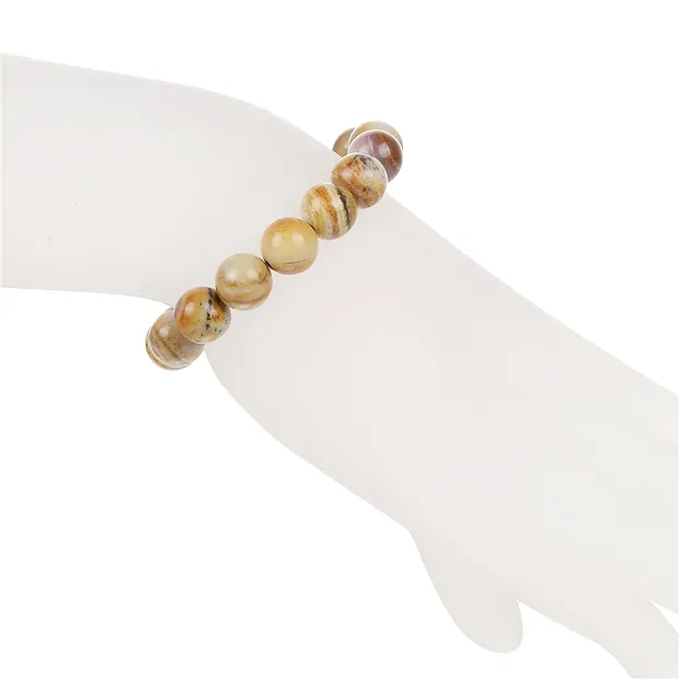 Bracelet, rhyolite rouge du soir, boules de 10mm, 19cm | Marco Schreier