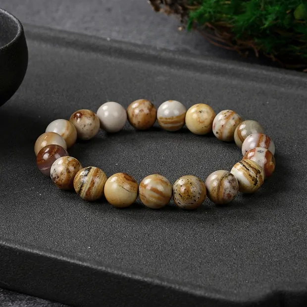 Bracciale, riolite rossa da sera, perle da 10 mm, 19 cm | Marco Schreier