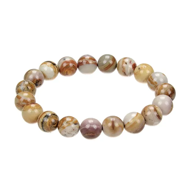 Bracciale, riolite rossa da sera, perle da 10 mm, 19 cm | Marco Schreier