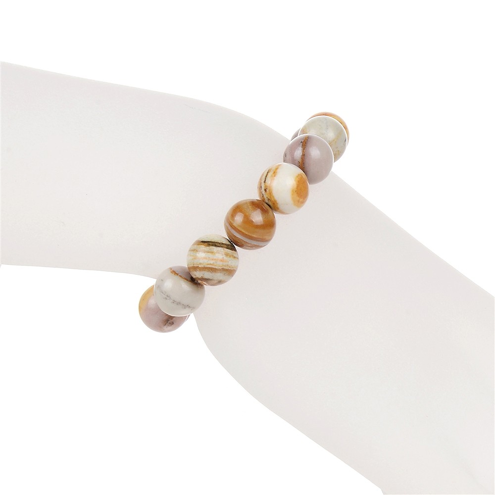 Pulsera, riolita roja nocturna, cuentas de 10 mm, 21 cm | Marco Schreier