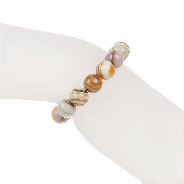 Bracelet, rhyolite rouge du soir, boules de 10mm, 21cm | Marco Schreier
