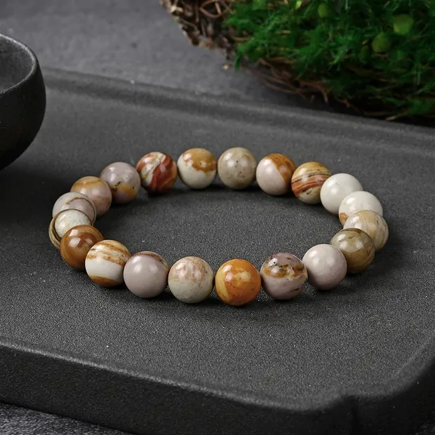 Armband, Abendrot-Rhyolith, 10mm Kugeln, 21cm | Edelsteine, Heilsteine & Schmuck