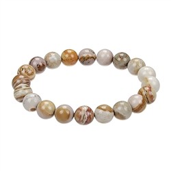 0659550111 Bracelet, evening red rhyolite, 10mm beads, 21cm | Marco Schreier