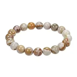 0659550111 Bracelet, rhyolite rouge du soir, boules de 10mm, 21cm | Marco Schreier