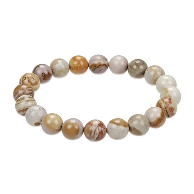 Bracelet, rhyolite rouge du soir, boules de 10mm, 21cm | Marco Schreier