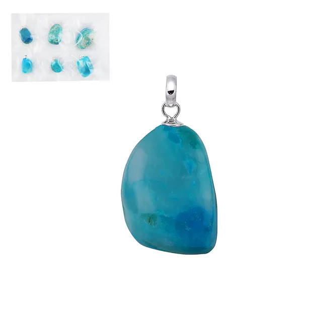 Pendentif Opale d'Atacama, Pierre roulée petit, rhodié (6 pcs/UC) | Marco Schreier