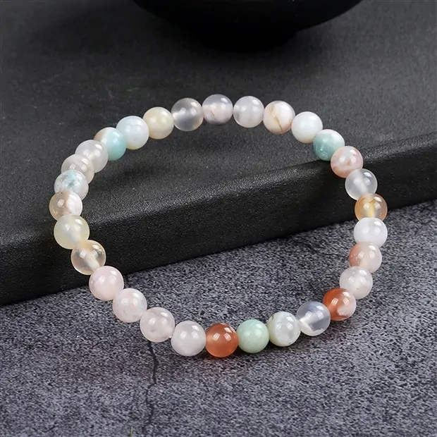 Armband, Kirschblüten-Achat, 06mm Kugeln | GH Edelsteine, Heilsteine & Schmuck