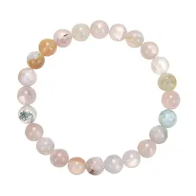 Bracelet, cherry blossom agate, 08mm beads | wholesaler gems & healing stones