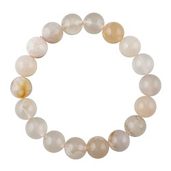 0660750110 Bracelet, agate fleur de cerisier, boules en perles rondes de 10mm | Marco Schreier