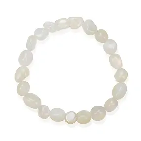 Bracelet, Moonstone (white), 08 - 10mm nuggets | gems, healing stones & jewelry