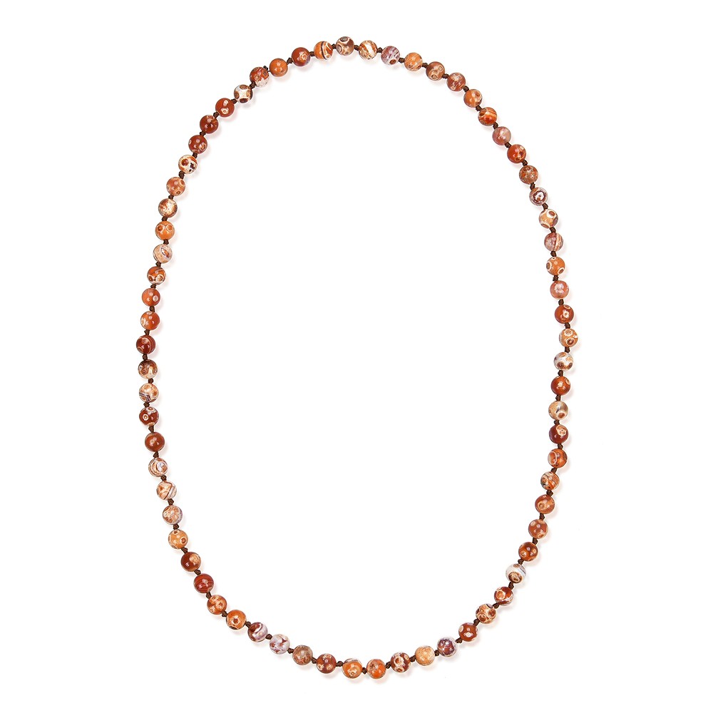Chaîne en agate (Mongolie), perles (8 mm), 70 cm | Marco Schreier