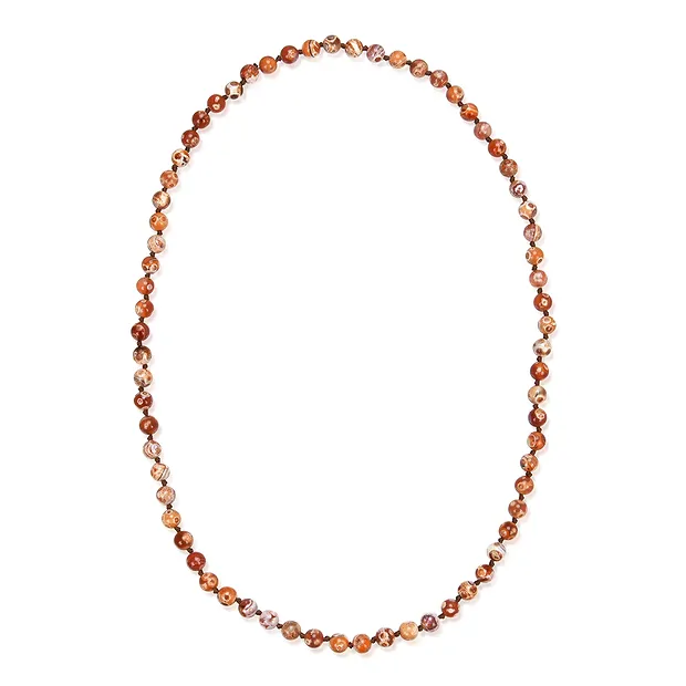 Chaîne en agate (Mongolie), perles (8 mm), 70 cm | Marco Schreier