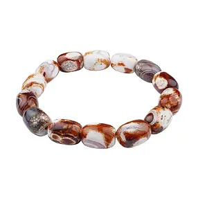 Bracelet, Agate (Mongolia), 14 x 10mm shades | wholesaler gems & healing stones