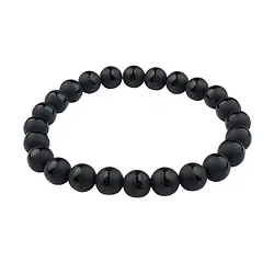 0663650138 Armband, Achat schwarz (gef.), 08mm Kugeln, Saturn-Muster | Marco Schreier