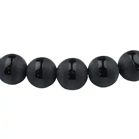 Bracelet, black Agate (dyed), 06mm beads, Saturn pattern | Marco Schreier