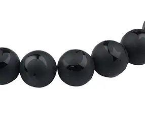 Bracciale, Agata nera (set), perline 08 mm, coda a stella | Marco Schreier