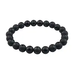 0663650305 Armband, Achat schwarz (gef.), 08mm Kugeln, Sternschweif | Marco Schreier