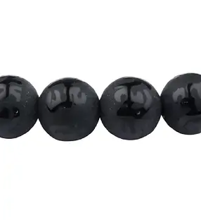 Pulsera, Ágata negra (teñida), 08mm cuentas, mantra | Marco Schreier