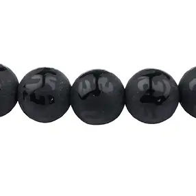 Bracelet, Agate noire (teintée), 06mm perles rondes, Mantra | Marco Schreier