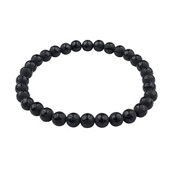 0663650307 Bracelet, Agate noire (teintée), 06mm perles rondes, Mantra | Marco Schreier