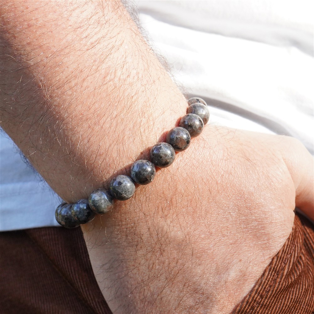 Pulsera, yooperlita, cuentas de 10 mm  | Marco Schreier