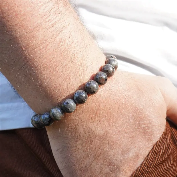 Bracciale, yooperlite, perline da 10 mm | grossista gemme e pietre curative
