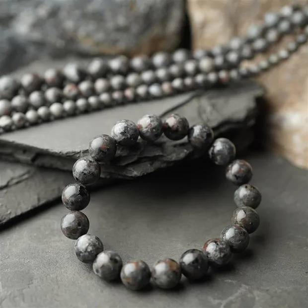 Pulsera, yooperlita, cuentas de 10 mm | Marco Schreier