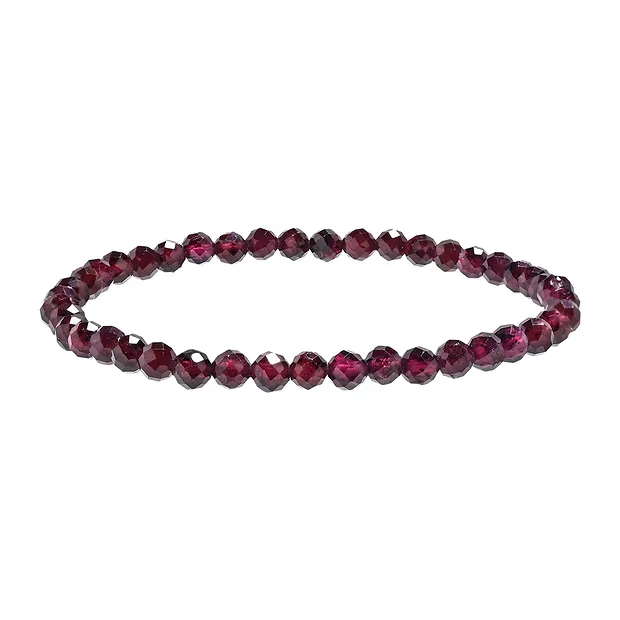 Bracelet, Rhodolite (garnet), 04mm beads, faceted | Marco Schreier