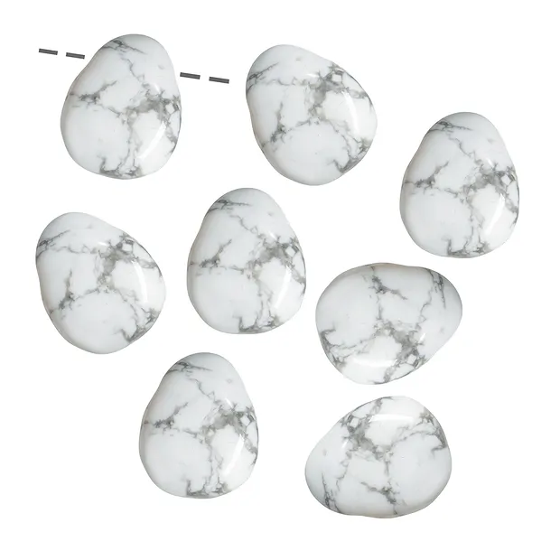 Trommelstein Magnesit gebohrt, ca. 2 - 3cm | GH Edelsteine, Heilsteine & Schmuck