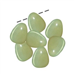 0818093014 Drilled Tumbled Stone Serpentine, approx. 2.6 x 3.0 cm | Marco Schreier