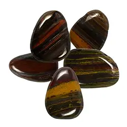 0819193014 Trommelstein Tigereisen gebohrt, ca. 2,6 x 3,3cm | Marco Schreier